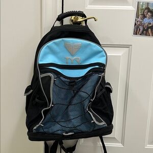 TYR Aqua and Black Backpack